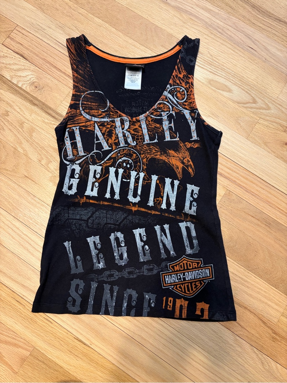 Harley-Davidson women’s Black & Orange Graphic Tank Top